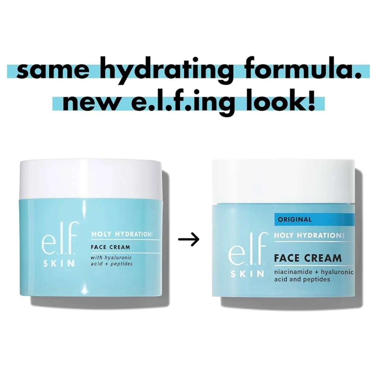 Elf SKIN Holy Hydration! Face Cream, Hyaluronic Acid Moisturizer, Vegan & Cruelty-Free, 1.8 Oz - Skin Repair - Hydrate, Hydrating